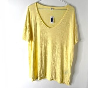 Old Navy Yellow Luxe Scoop Neck Tee Lightweight Stretch NWT